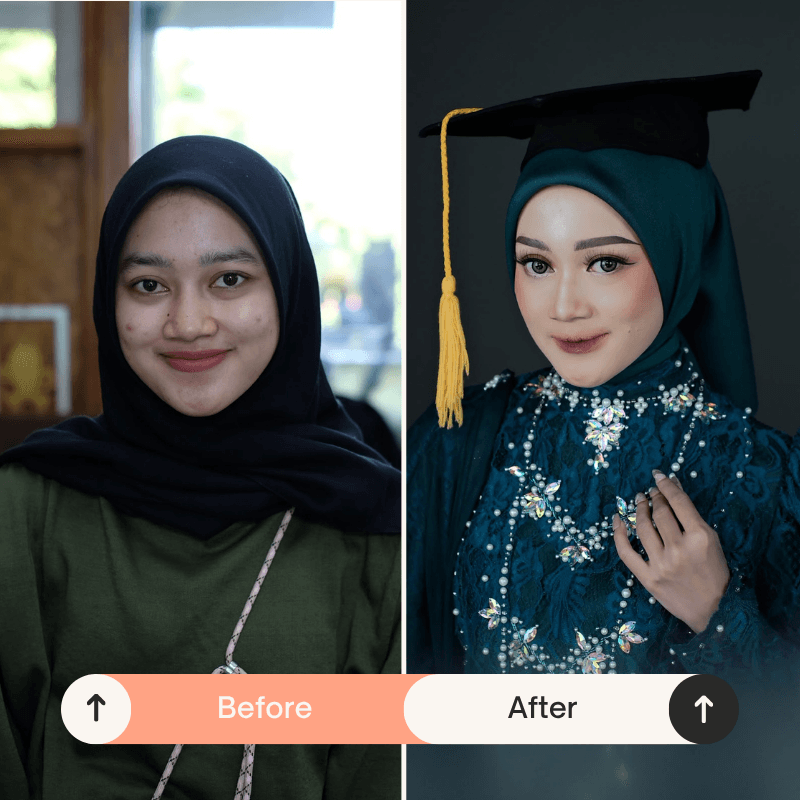 Rias Wisuda & Modern Glam Hijab — Penyamaran Bekas Jerawat & Skin Prep Tahan Keringat